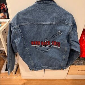 Vintage Hard Rock Cafe Lime Denim Jacket size S